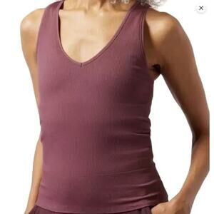 Athleta Mauve Pink Tawny Rose Aurora Seamless Ribbed Tank Top size 1X NEW Tags